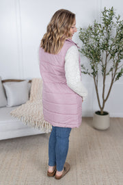 WAREHOUSE Harlow Long Vest - Blush