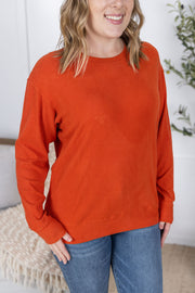 WAREHOUSE Corrine Ribbed Pullover Top - Pumpkin FINAL SALE