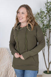 WAREHOUSE Kacey Ribbed Hoodie - Olive