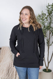 WAREHOUSE Kacey Ribbed Hoodie - Black