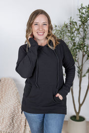 WAREHOUSE Kacey Ribbed Hoodie - Black