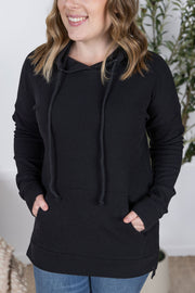 WAREHOUSE Kacey Ribbed Hoodie - Black