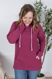 WAREHOUSE Kacey Ribbed Hoodie - Mulberry