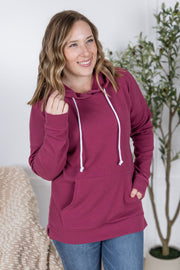 WAREHOUSE Kacey Ribbed Hoodie - Mulberry