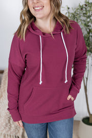 WAREHOUSE Kacey Ribbed Hoodie - Mulberry