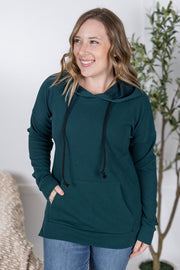 WAREHOUSE Kacey Ribbed Hoodie - Deep Teal