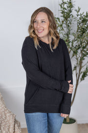 WAREHOUSE ONLY Corrine Ribbed Pullover Top - Black