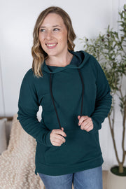 WAREHOUSE Kacey Ribbed Hoodie - Deep Teal