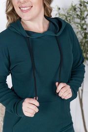 WAREHOUSE Kacey Ribbed Hoodie - Deep Teal
