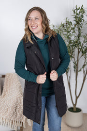 WAREHOUSE Harlow Long Vest - Black