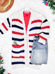 WAREHOUSE Stripe Cardigan - 4th of July