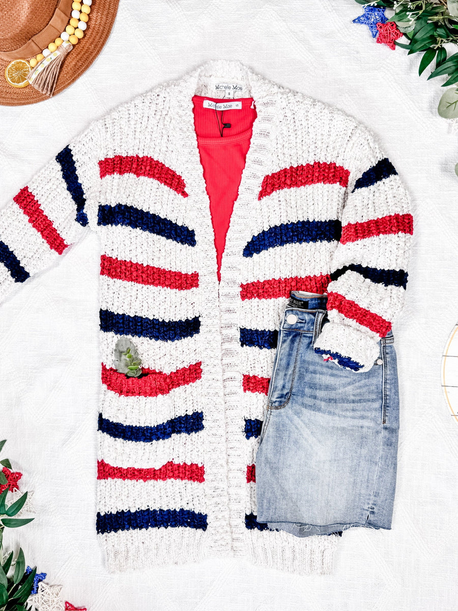 WAREHOUSE Stripe Cardigan - 4th of July