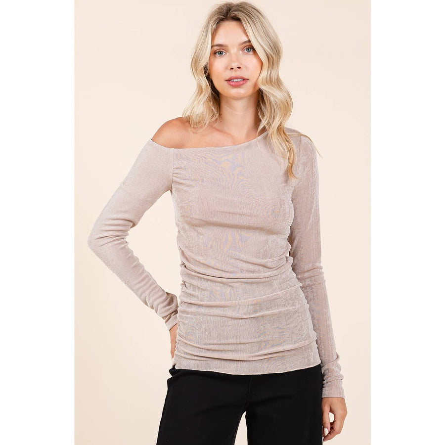 One Shoulder Long Sleeve Top