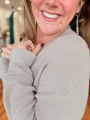 Button Front Cardigan- Light Mocha