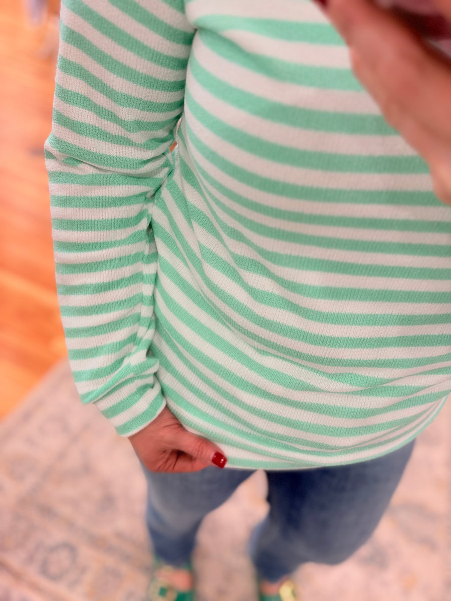 Amelia Striped Hoodie - Green