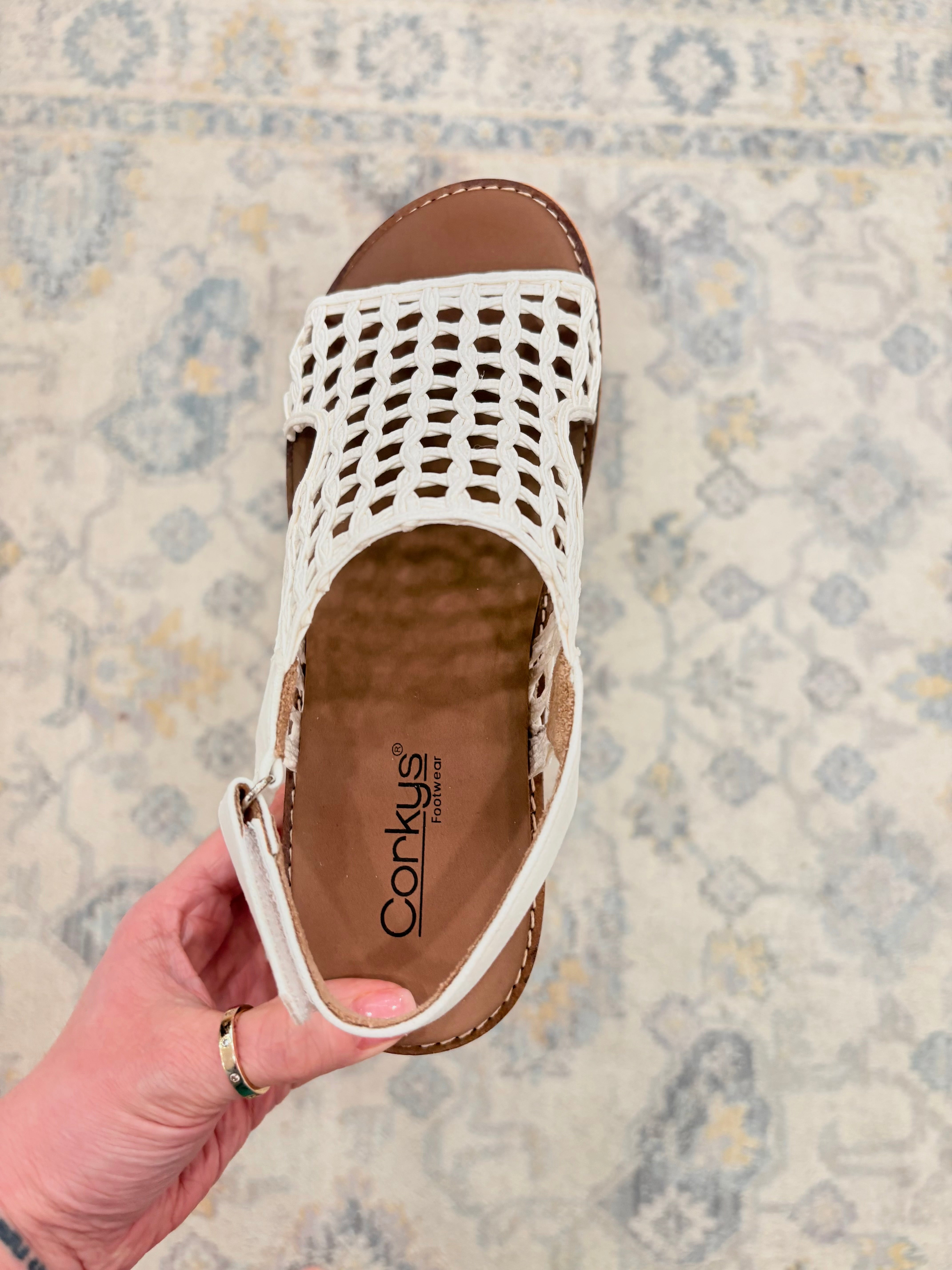 Carley Wedge- Ivory Woven