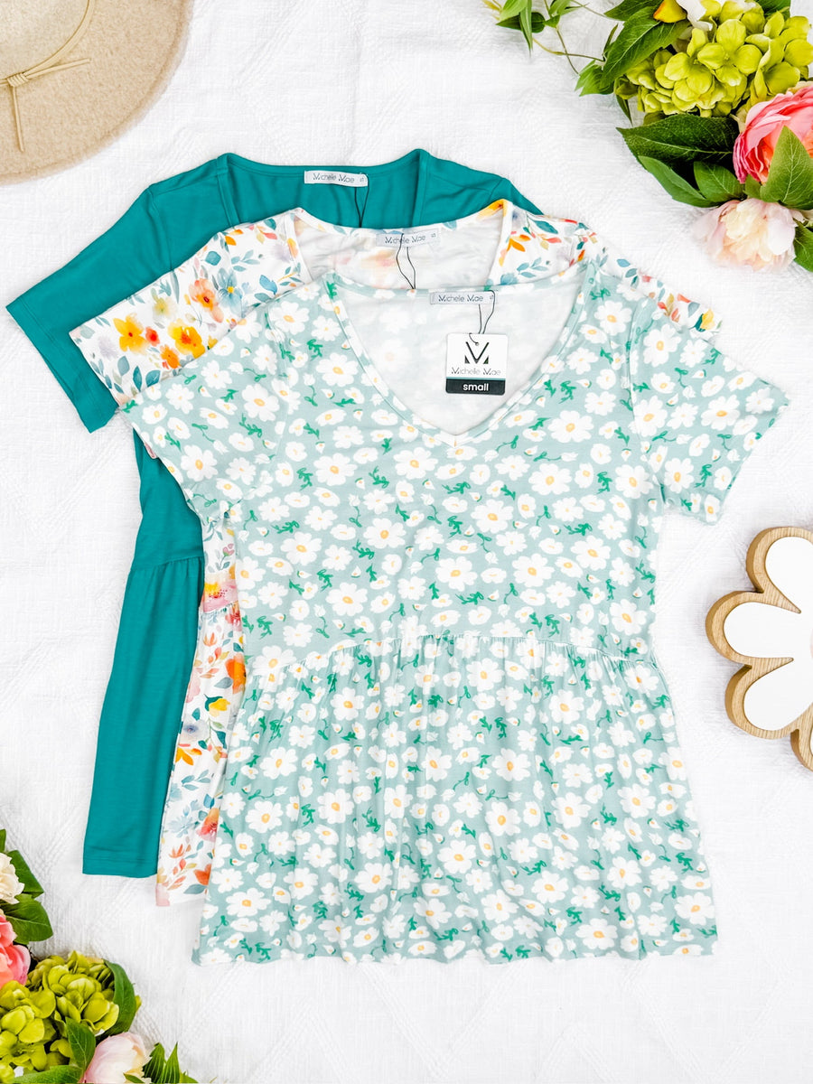 WAREHOUSE Sarah Ruffle Short Sleeve - Teal