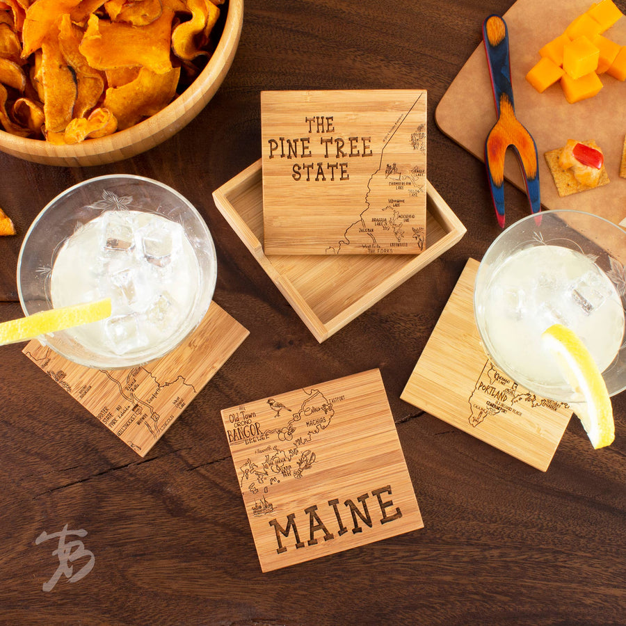 Maine Puzzle 4-Pc. Coaster Set with Case