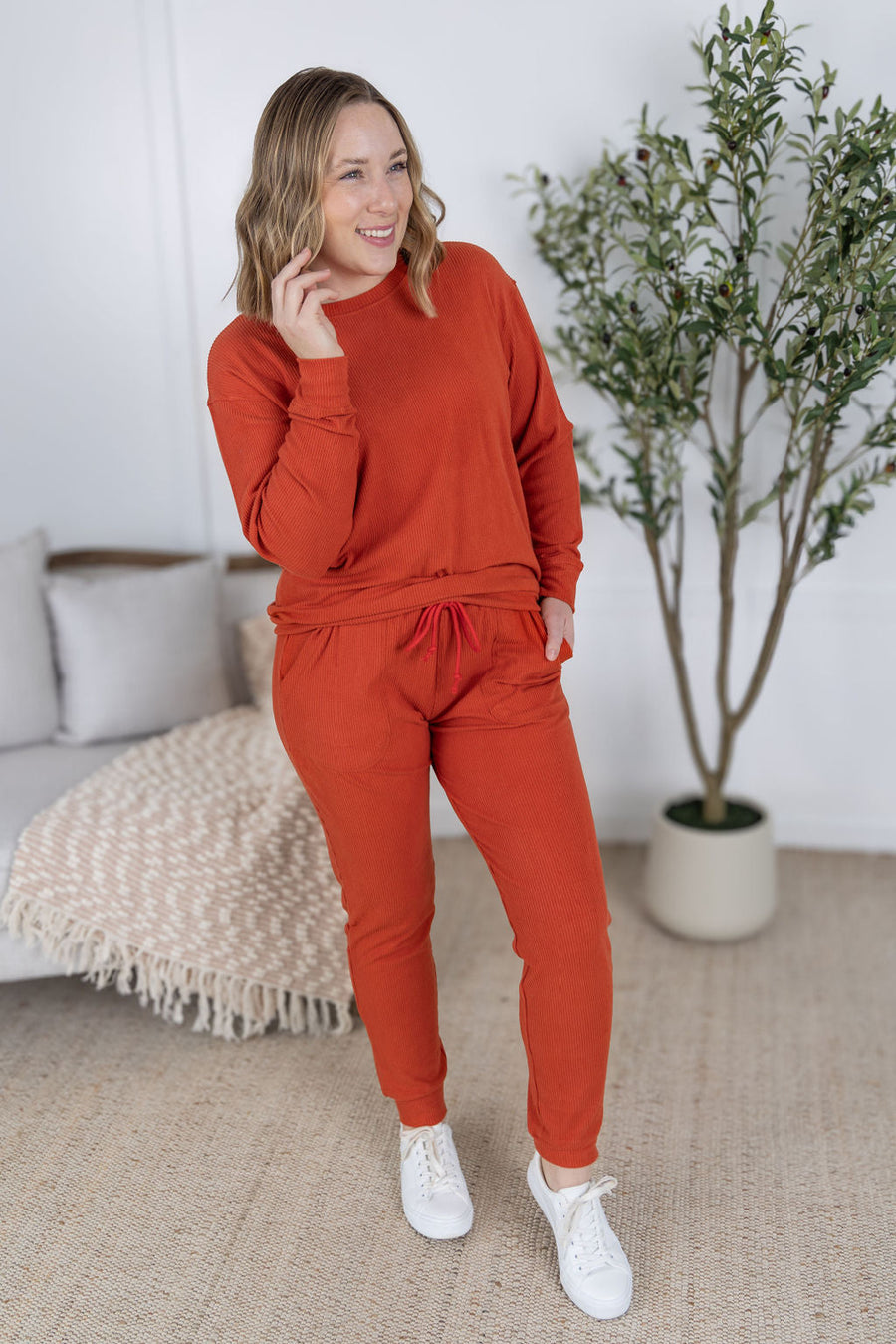 WAREHOUSE Corrine Joggers - Pumpkin FINAL SALE