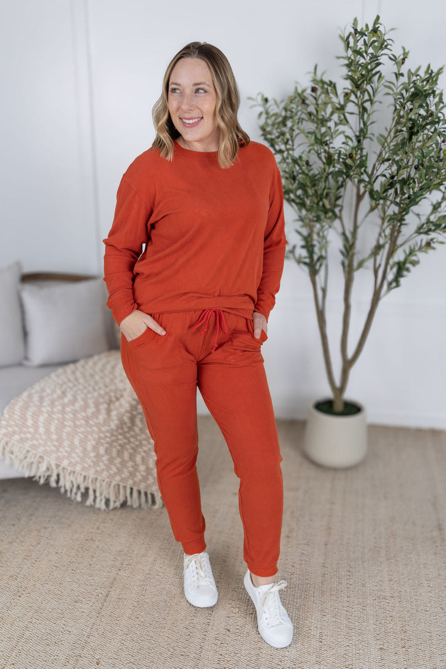 WAREHOUSE Corrine Joggers - Pumpkin FINAL SALE