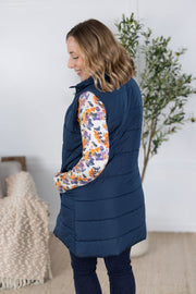 WAREHOUSE Harlow Long Vest - Navy