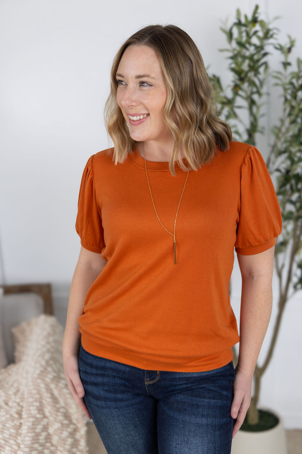 WAREHOUSE Katie Cozy Top - Pumpkin