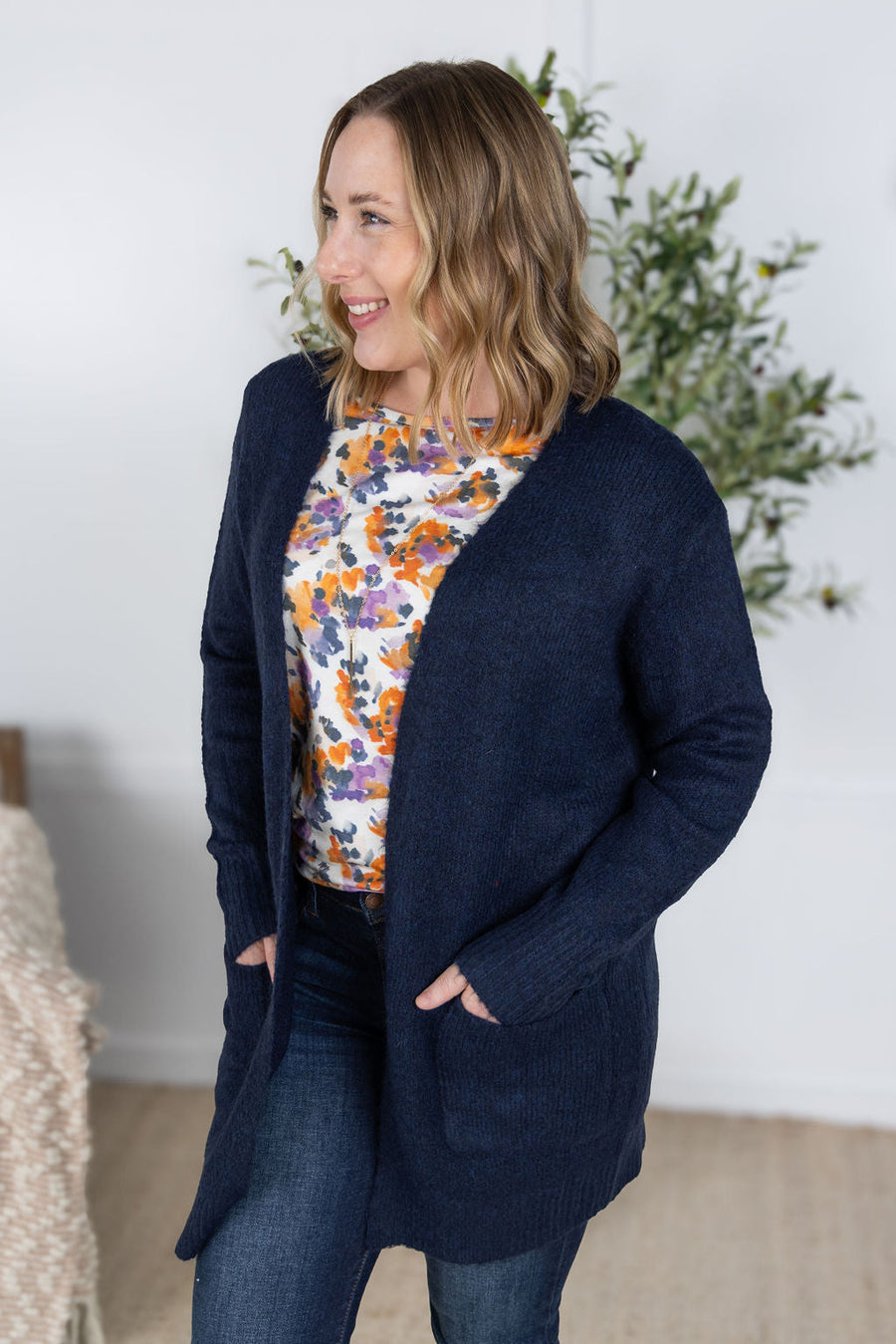 WAREHOUSE Madison Cozy Cardigan - Navy