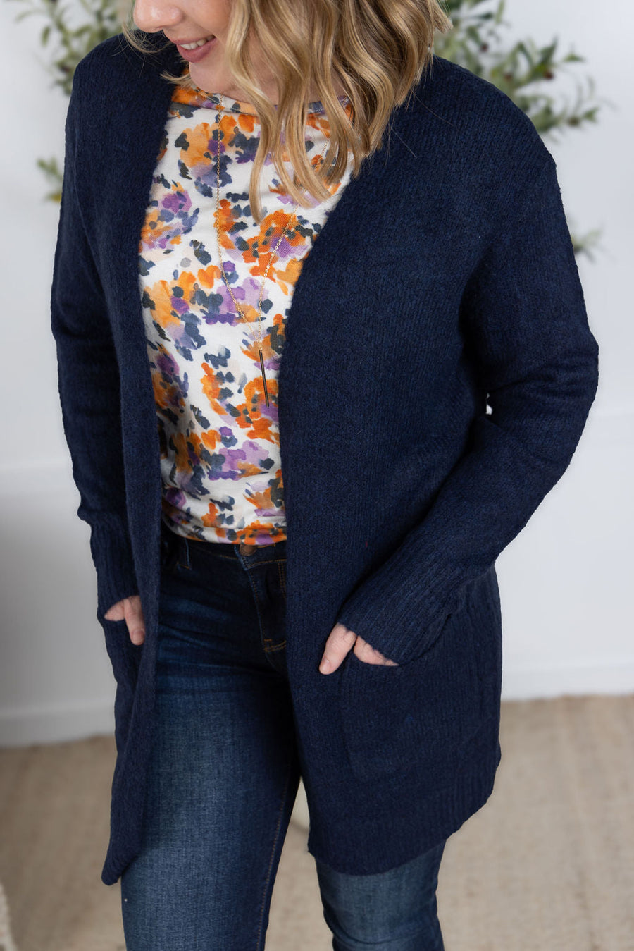 WAREHOUSE Madison Cozy Cardigan - Navy