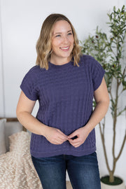 WAREHOUSE Kelly Knitted Top - Slate Purple