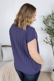 WAREHOUSE Kelly Knitted Top - Slate Purple