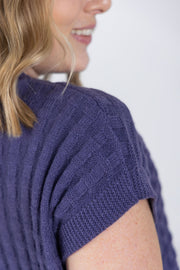 WAREHOUSE Kelly Knitted Top - Slate Purple