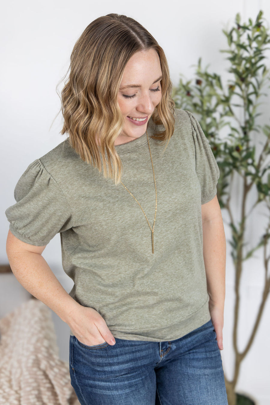 WAREHOUSE Katie Cozy Top - Sage