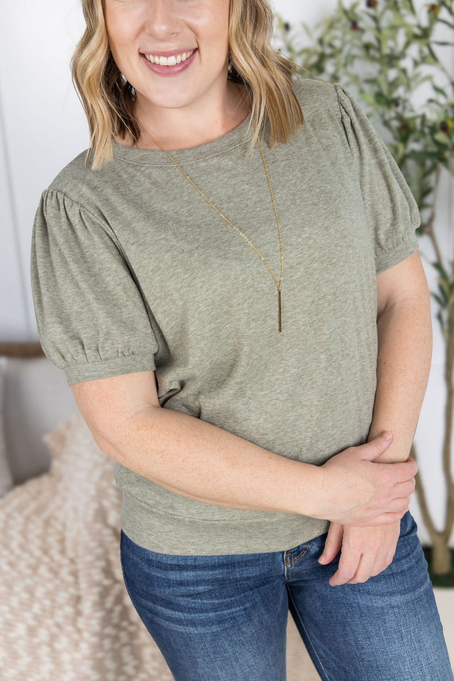 WAREHOUSE Katie Cozy Top - Sage