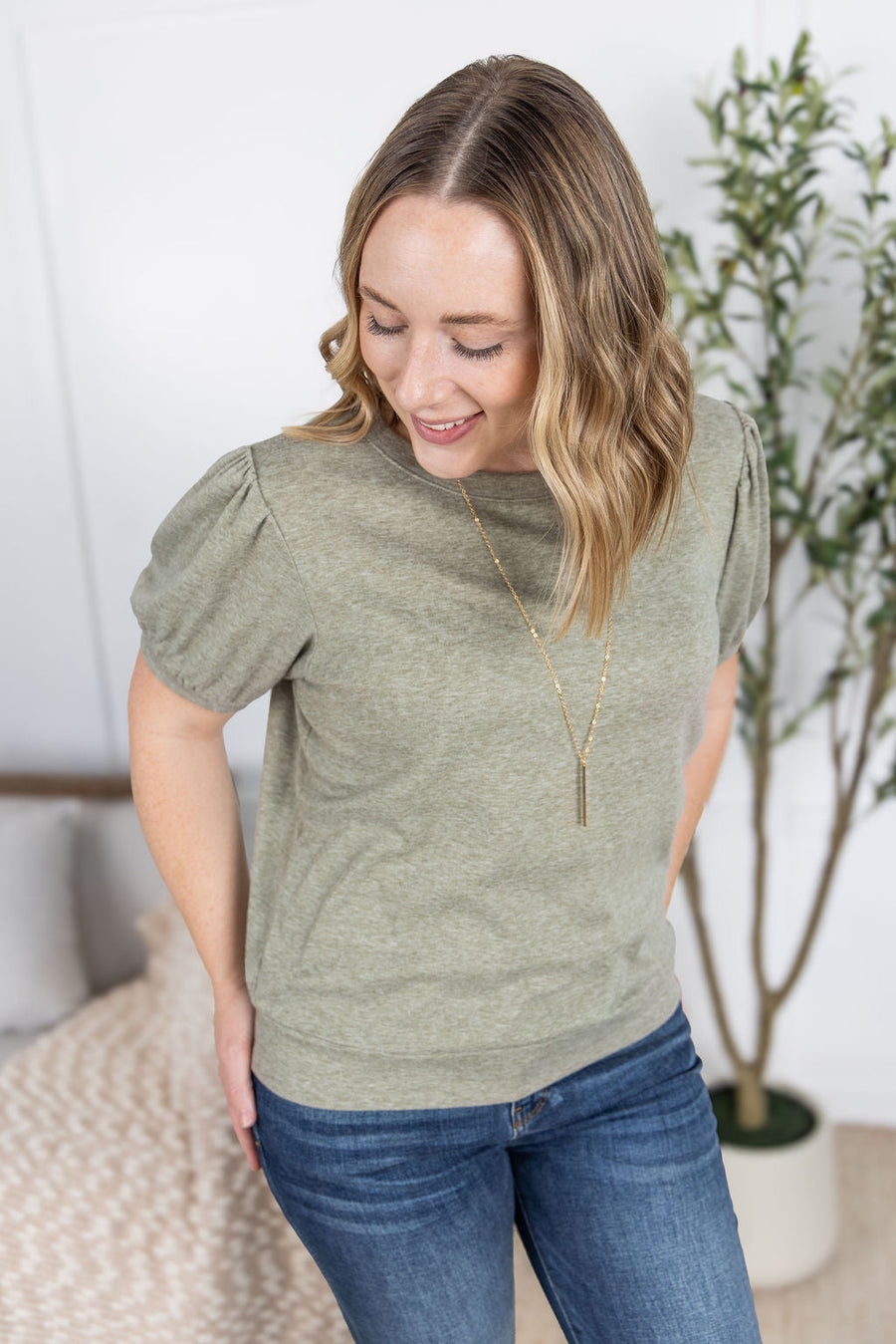 WAREHOUSE Katie Cozy Top - Sage