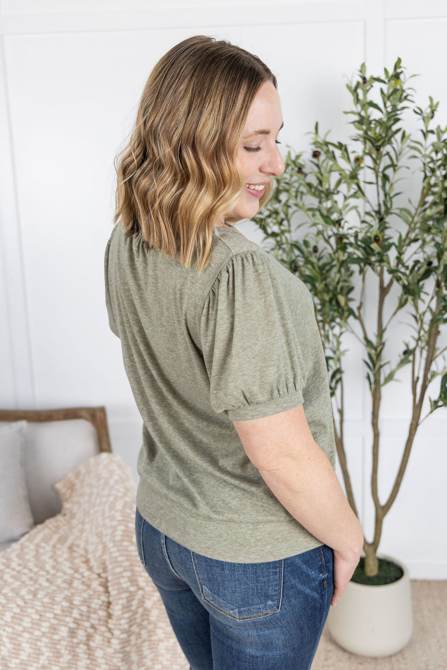 WAREHOUSE Katie Cozy Top - Sage