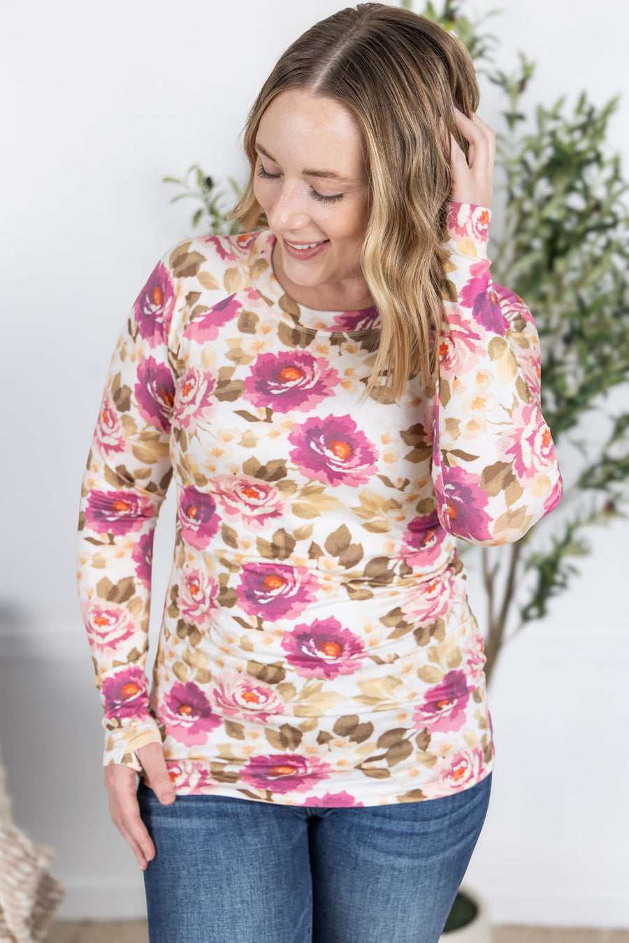 WAREHOUSE Blair Long Sleeve Top - Autumn Blossom