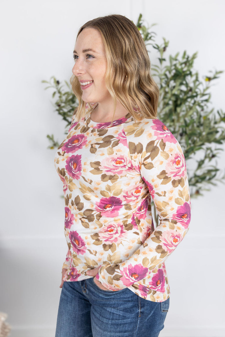 WAREHOUSE Blair Long Sleeve Top - Autumn Blossom
