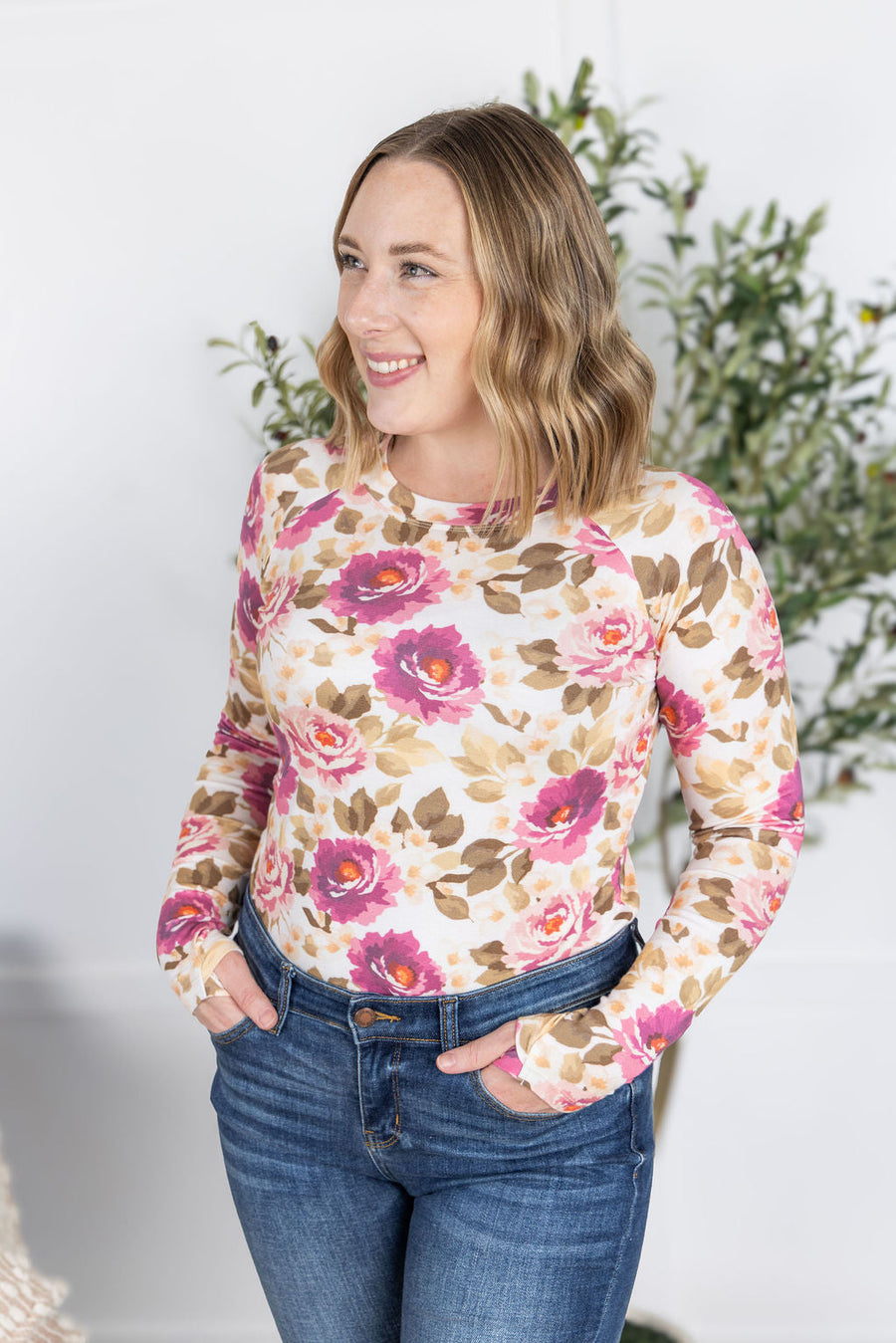 WAREHOUSE Blair Long Sleeve Top - Autumn Blossom