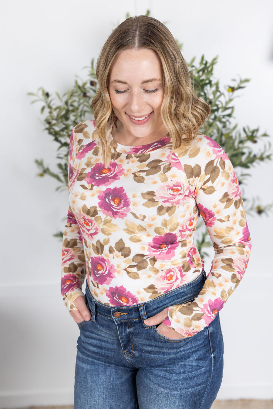WAREHOUSE Blair Long Sleeve Top - Autumn Blossom