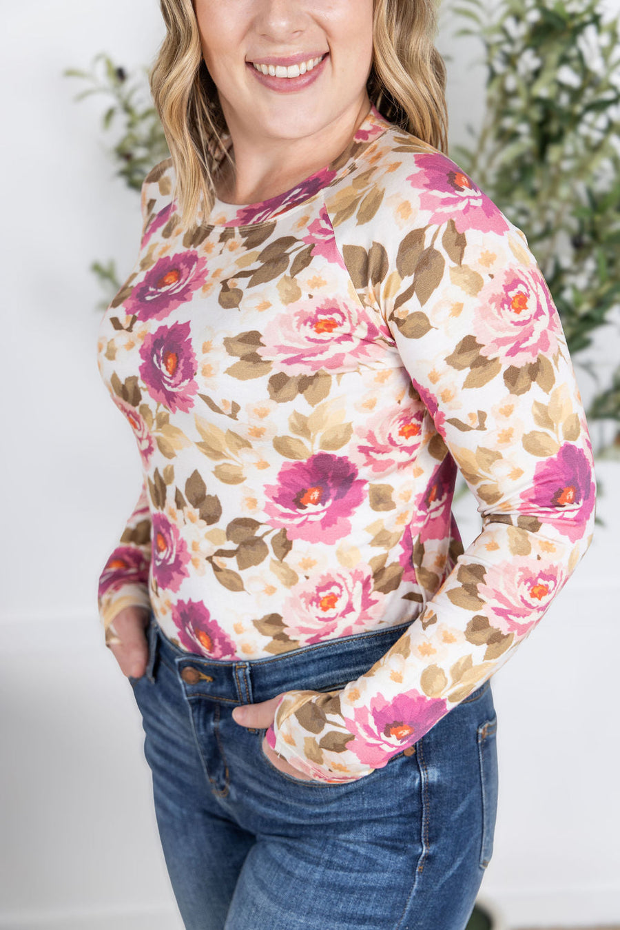 WAREHOUSE Blair Long Sleeve Top - Autumn Blossom