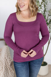 WAREHOUSE Alyssa Long Sleeve Top - Mulberry