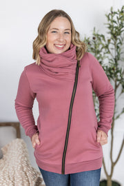 WAREHOUSE Quinn ZipUp Cowl - Mulberry