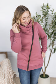 WAREHOUSE Quinn ZipUp Cowl - Mulberry