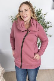WAREHOUSE Quinn ZipUp Cowl - Mulberry