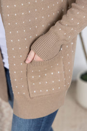 WAREHOUSE Dalilah Dot Cardigan - Tan