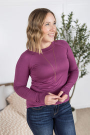 WAREHOUSE Blair Long Sleeve Top - Mulberry
