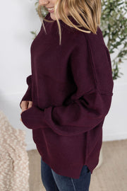 WAREHOUSE Aurora Cozy Sweater - Burgundy