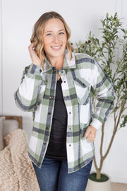 WAREHOUSE Norah Plaid Shacket - Sage Mix