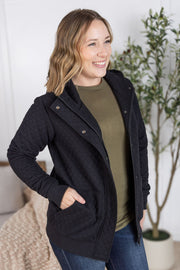 WAREHOUSE Kyla Zipper Snap Jacket - Black