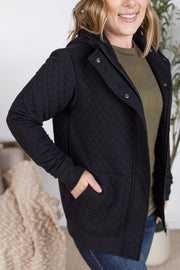 WAREHOUSE Kyla Zipper Snap Jacket - Black